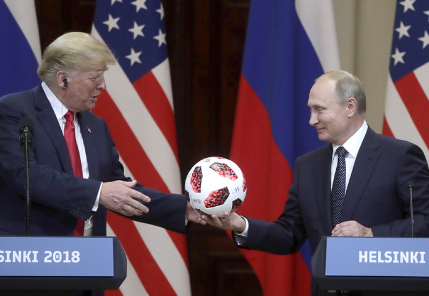 Putin presents Trump with 2018 FIFA World Cup’s official ball