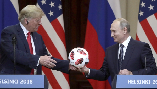 Putin presents Trump with 2018 FIFA World Cup’s official ball